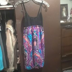 Silk Multi-color Mini Dress